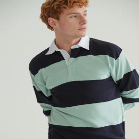 Sewn Stripe Long Sleeve Rugby Shirt