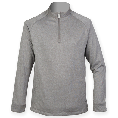 _ Zip Top With Wicking Finish In Grey Marl