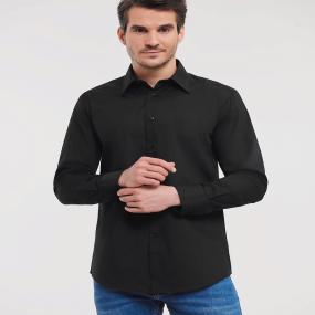 Long Sleeve Polycotton Easycare Fitted Poplin Shirt