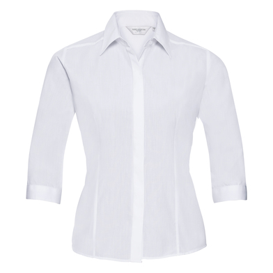 Russell Collection - Women's _ Sleeve Polycotton Easycare Fitted Poplin Shirt