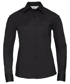 Women's Long Sleeve Polycotton Easycare Poplin Shirt
