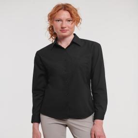 Women's Long Sleeve Polycotton Easycare Poplin Shirt