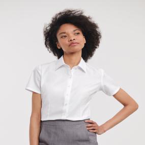 Women's Short Sleeve Herringbone Shirt