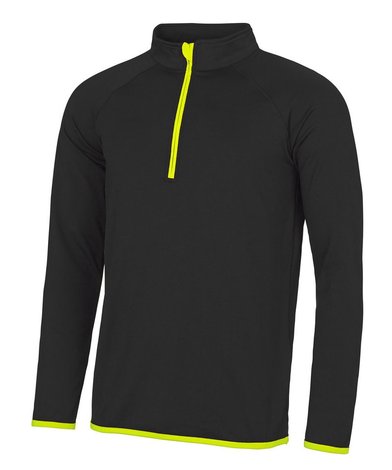 Cool  Zip Sweatshirt In Jet Black/Electric Yellow