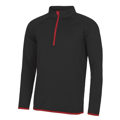 Cool  Zip Sweatshirt In Jet Black/Fire Red