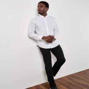 Mandarin Collar Shirt Long-sleeved (tailored Fit)