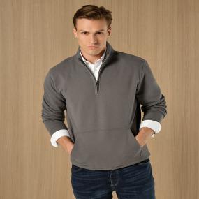 Regular Fit 1/4-zip Piqu Sweatshirt
