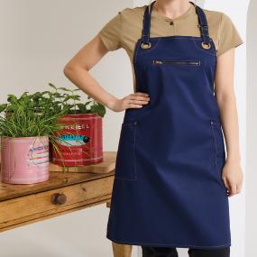 Barley Contrast Stitch Bib Apron