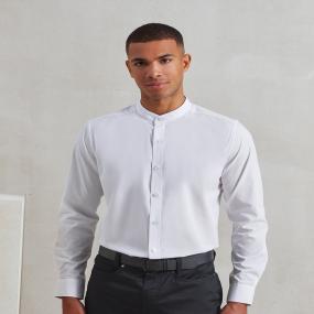 Banded Collar Grandad Long Sleeve Shirt
