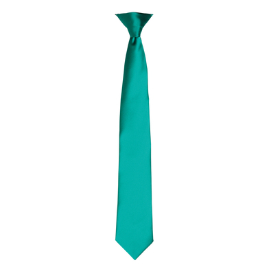 'Colours' Satin Clip Tie In Emerald