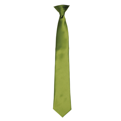 'Colours' Satin Clip Tie In Oasis Green