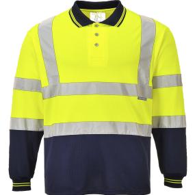 Two-tone Long Sleeve Polo (S279)