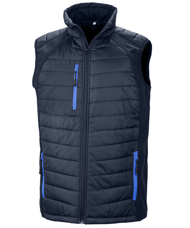 Compass Padded Softshell Gilet In Navy/Royal