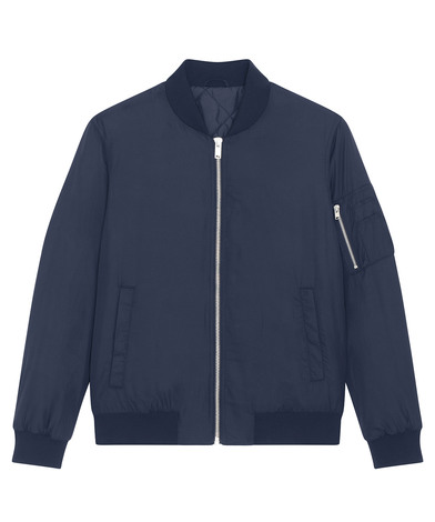 Bomber Jacket With Metal Details (STJU844) In French Navy