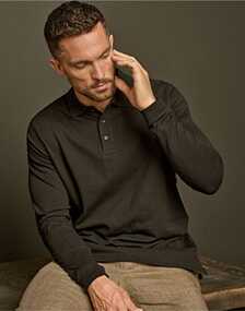 Mens Luxury L/S Stretch Polo