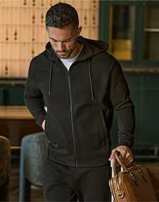 Ribbed Interlock Hood Full Zip
