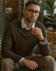 Mens Crew Neck Knitted Sweater