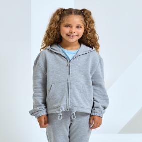 Kids TriDri Recycled Cropped Oversize Full-zip Hoodie
