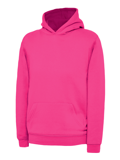 Childrens Hooded Sweatshirt  In Hot Pink