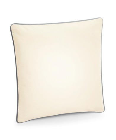 Fairtrade Cotton Piped Cushion Cover In Natural/Light Grey