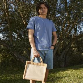 Cotton Pocket Jute Midi Tote