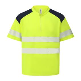 Hi-vis Mandarin Collar Zip Neck Comfort Trim Polo (HVJ230)