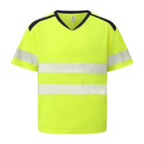Hi-vis Mandarin Collar Comfort Trim T-shirt (HVJ430)