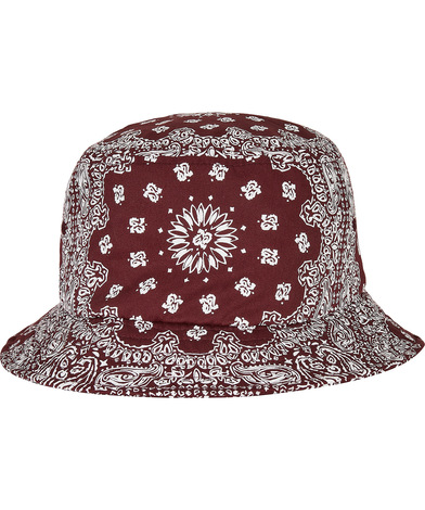 Bandana Print Bucket Hat (5003BP) In Cherry/White